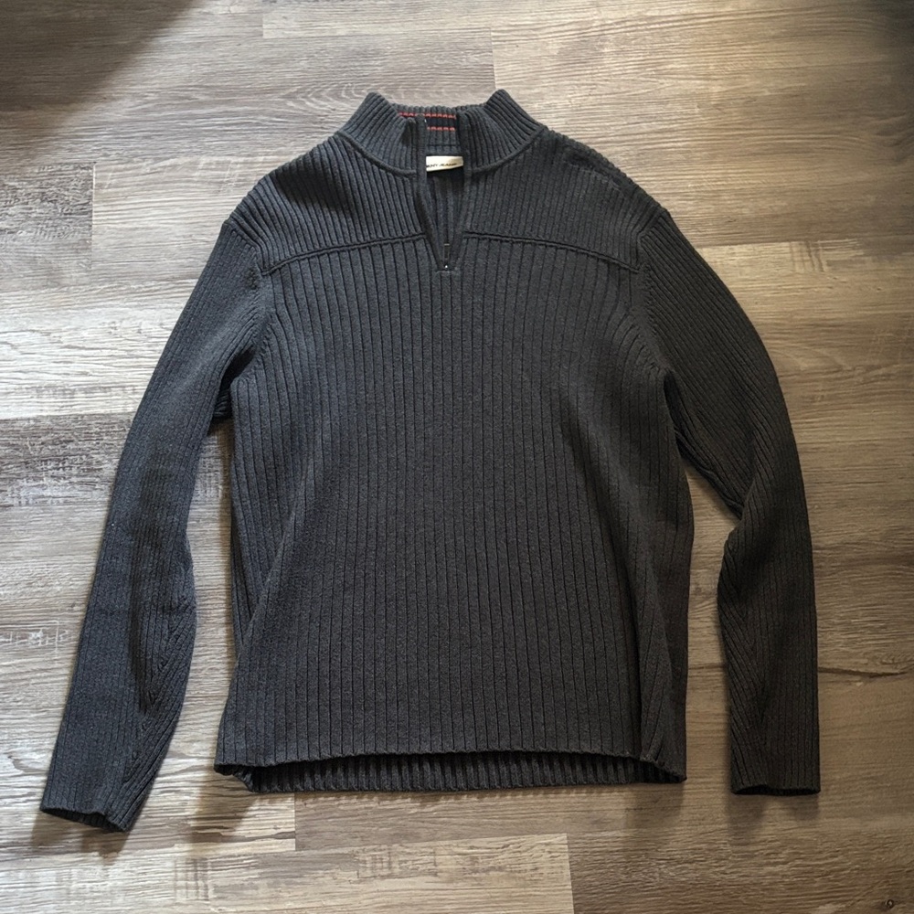 DKNY Men's Charcoal Half Zip Sweater